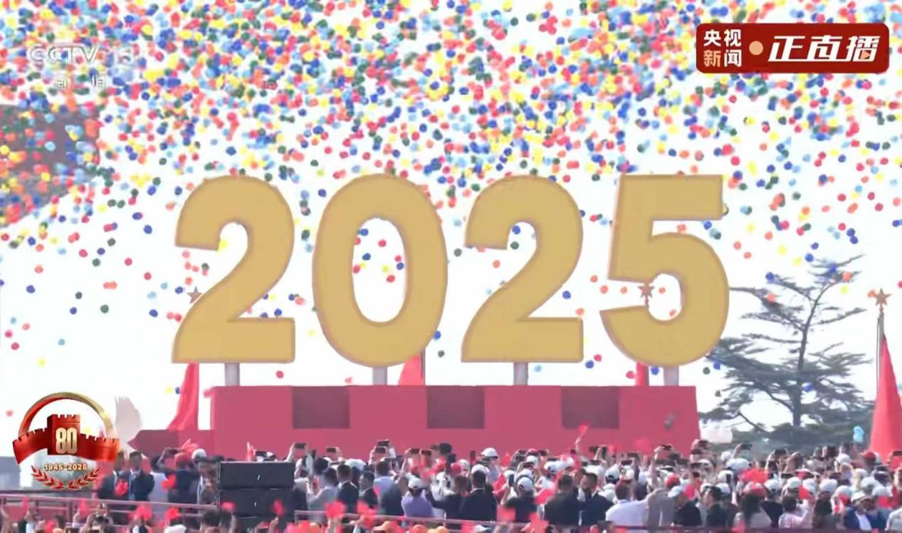 3 Σεπτεμβρίου 2025, Στρατιωτική παρέλαση της Κίνας, Απελευθέρωση μπαλονιού λατέξ