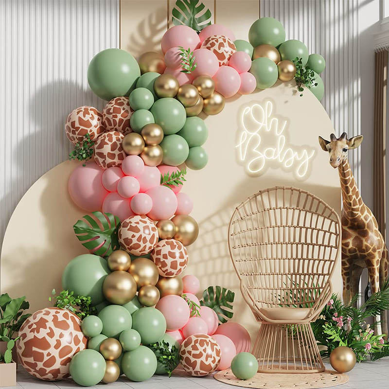 Animal Print Pink Sage Green Jungle Garland Arch σετ